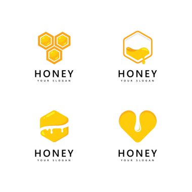 Bal tarağı logo arıları vektör tasarımı