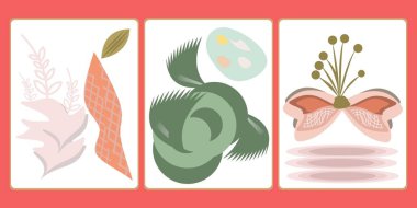 Yumuşak pastel tonlarda modern soyut çiçek ve yaprak elementleri. Tasarım projeleri, ambalaj, duvar sanatı, davetiyeler ve doğa yaratıcı görseller için mükemmel..