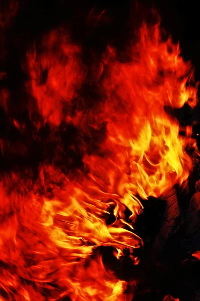 Flame of fire and black background — Stock Photo, Image