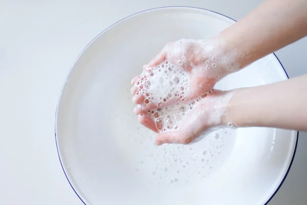 Wash hands with the soap — Stock Photo, Image