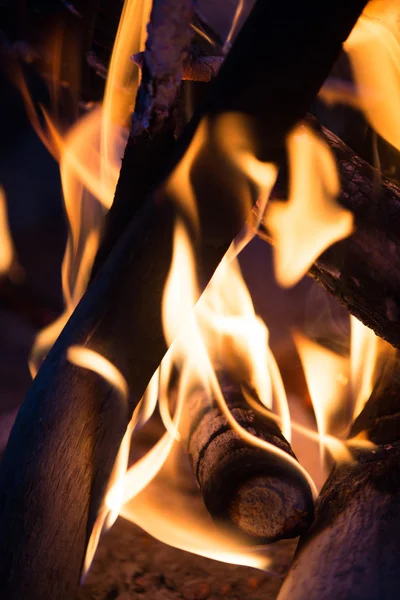 Fire and black background — Stock Photo, Image