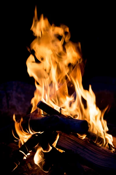 Fire and black background — Stock Photo, Image