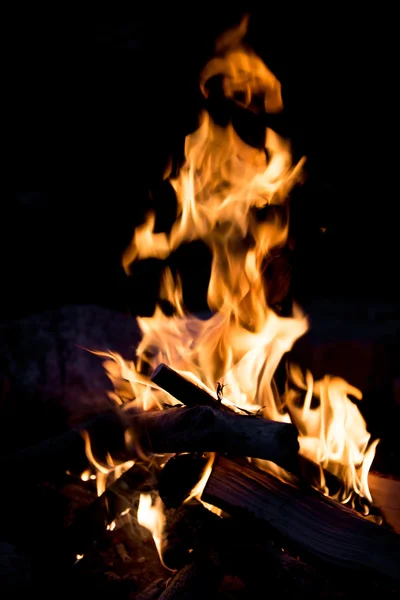 Fire and black background — Stock Photo, Image