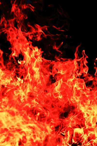 Fire in black background — Stock Photo, Image