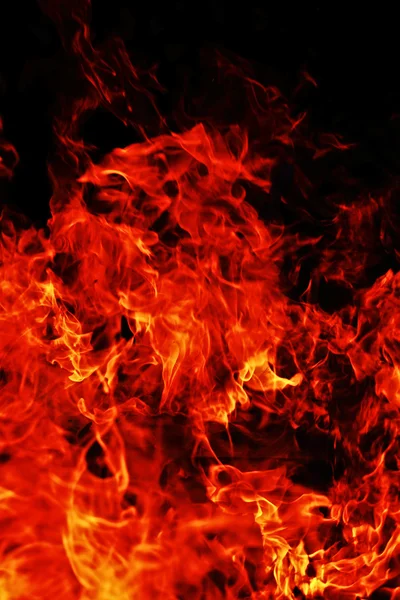 Fire in black background — Stock Photo, Image