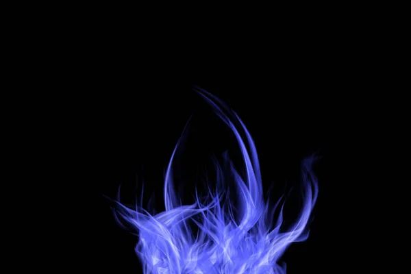 Fuoco Blu Sfondo Nero — Foto Stock