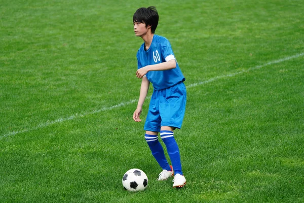 Voetbalwedstrijd Hokkaido Japan — Stockfoto