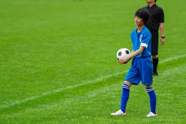Mecz Piłki Nożnej Hokkaido Japan — Zdjęcie stockowe