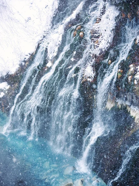 Shirohige Waterfall Winter Hokkaido — Stock Photo, Image