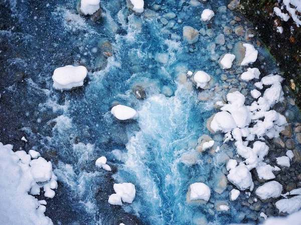 Blauer Fluss Winter Hokkadio — Stockfoto