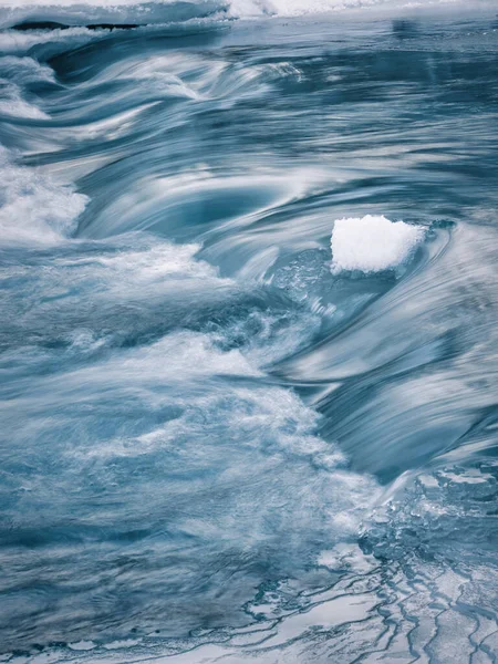 Flujo Del Río Invierno Hokkaido — Foto de Stock