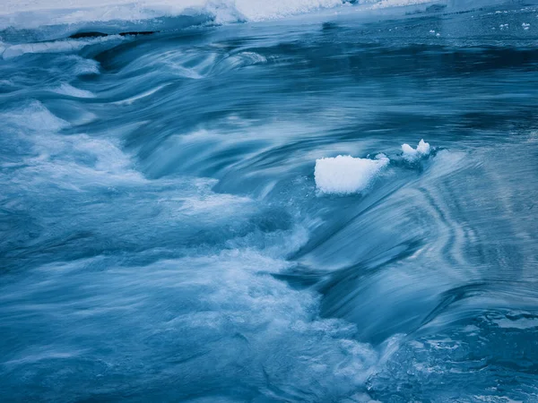 River Flow Winter Hokkaido — Stockfoto