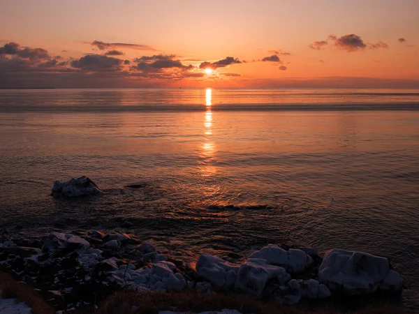 Sol Mar Início Manhã — Fotografia de Stock