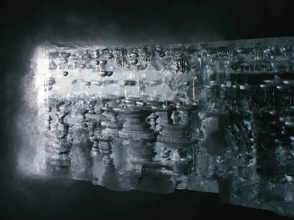 Пузырь Льда Черном Фоне — стоковое фото