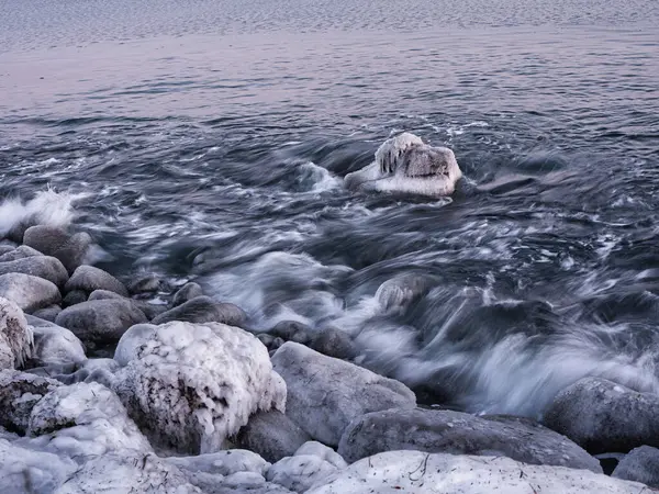 Havsvåg Vintern Hokkaido — Stockfoto