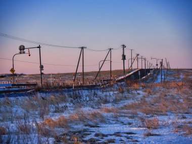 Kışın yol Nemuro Hokkaido