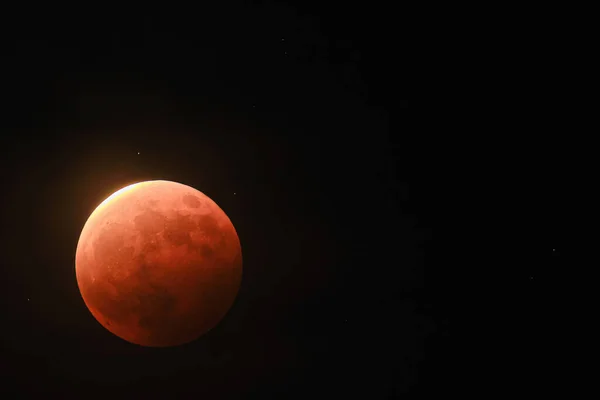 Totale Mondfinsternis Der Nacht — Stockfoto