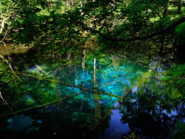Hokkaido japan 'daki kaminoko göleti