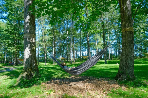 Woman Sleeping Hammock — Stock Photo, Image