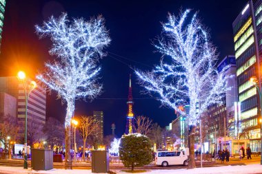 Sapporo hokkaido 'da beyaz ışık