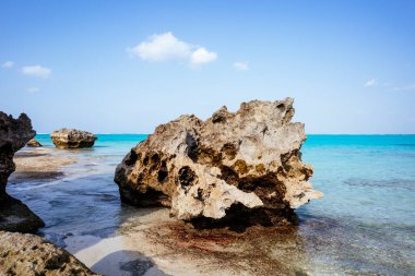 Yoron adasının kobalt mavisi denizi