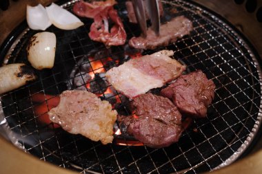grill meat on a wire rack