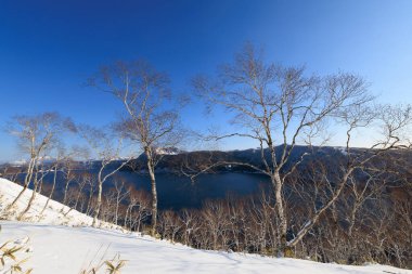 Kış Hokkadio 'da Masyu Gölü