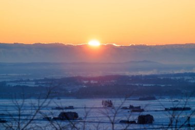 Japonya 'da kış doğarken hokkaido