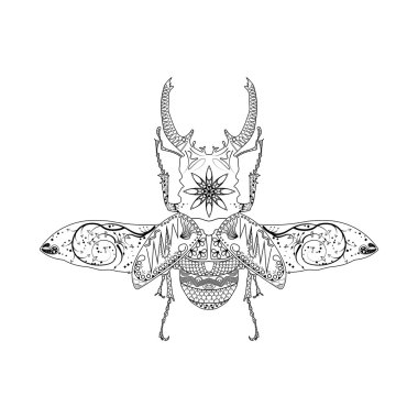 Böceği vektör. Beyaz arka planda siyah simgesi.