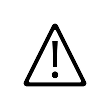 Ünlem işareti vektör. Beyaz arka planda siyah simgesi.