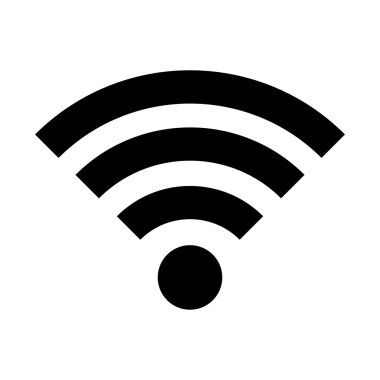 WiFi simgesi. Beyaz arka planda siyah simgesi.