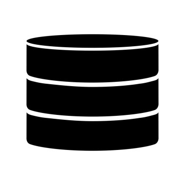 Veritabanı simgesi. Beyaz arka planda siyah simgesi.