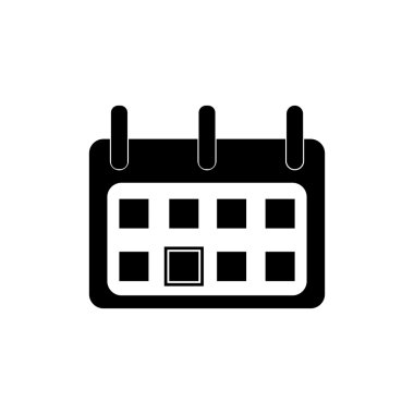 Takvim simgesini. Beyaz arka planda siyah simgesi.