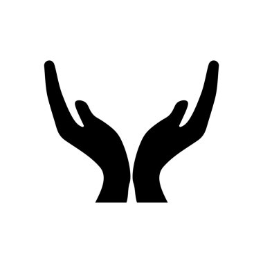 El simgesi. Beyaz arka planda siyah simgesi.