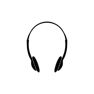 Kulaklık simgesi. Beyaz arka planda siyah simgesi.