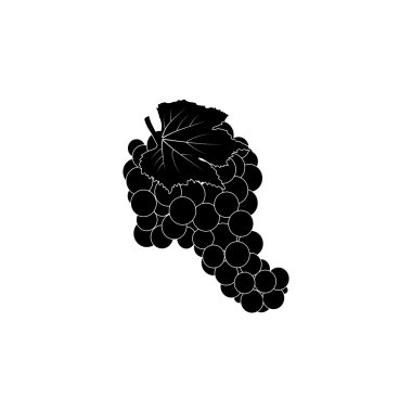 Üzüm simgesi. Beyaz arka planda siyah simgesi.