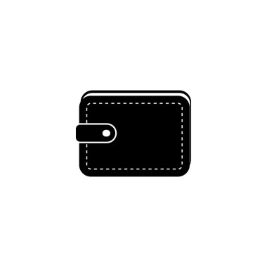 M-cüzdan simgesi. Beyaz arka planda siyah simgesi.