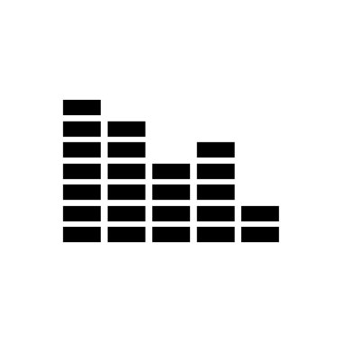 Equalizer'ı simgesi. Beyaz arka planda siyah simgesi.