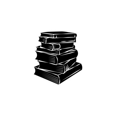 Kitap simgesi. Beyaz arka planda siyah simgesi.
