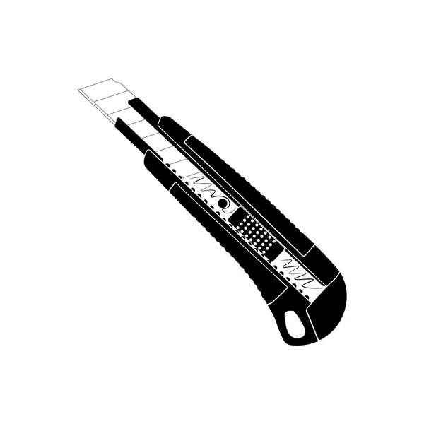 Μαχαίρι για έγγραφα διάνυσμα. Μαύρη εικόνα σε άσπρο φόντο. — Διανυσματικό Αρχείο