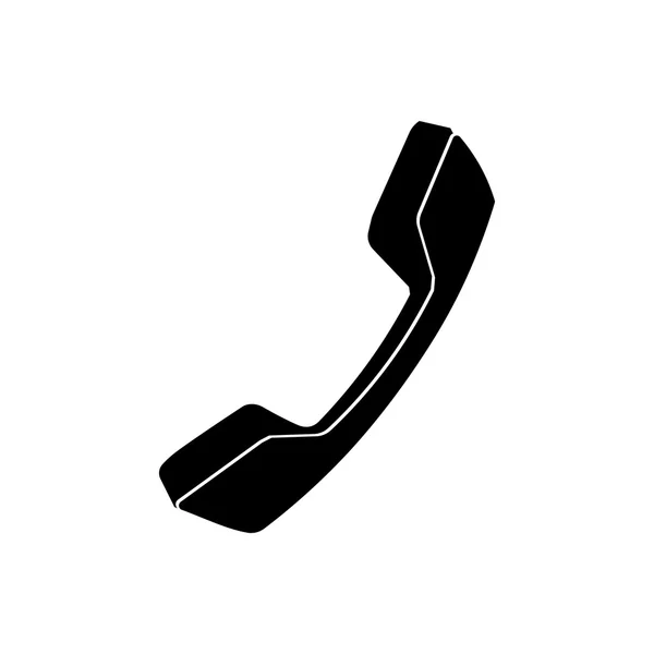 Telefon-Symbol. schwarzes Symbol auf weißem Hintergrund. — Stockvektor