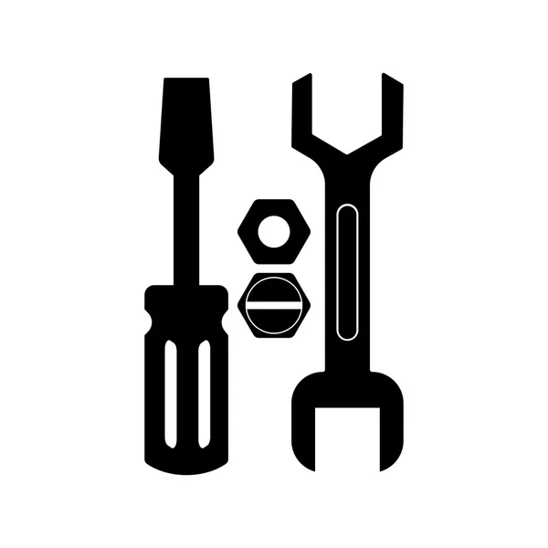 Piktogramm des Zahnradsymbols. schwarzes Symbol auf weißem Hintergrund. — Stockvektor