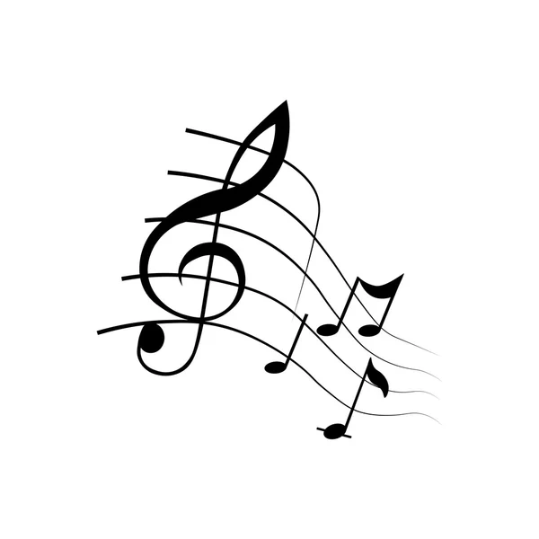 Müzik notlar simgesi. Beyaz arka planda siyah simgesi.