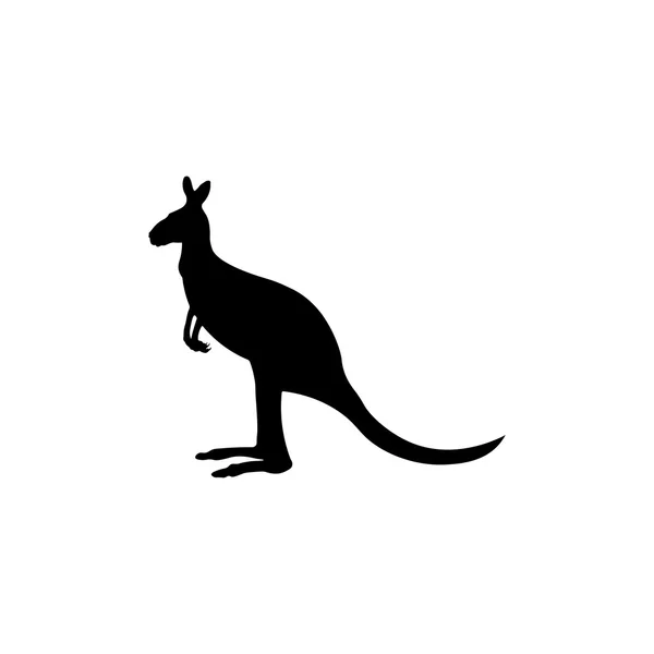 Значок кенгуру. Черный значок на белом фоне . — стоковый вектор