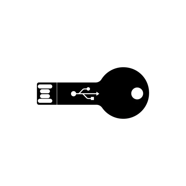 Icône USB. Icône noire sur fond blanc . — Image vectorielle