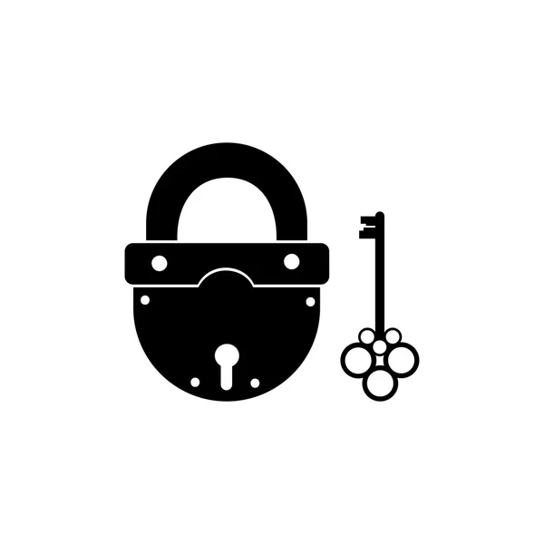 Icône clé et verrouillage. Icône noire sur fond blanc . — Image vectorielle
