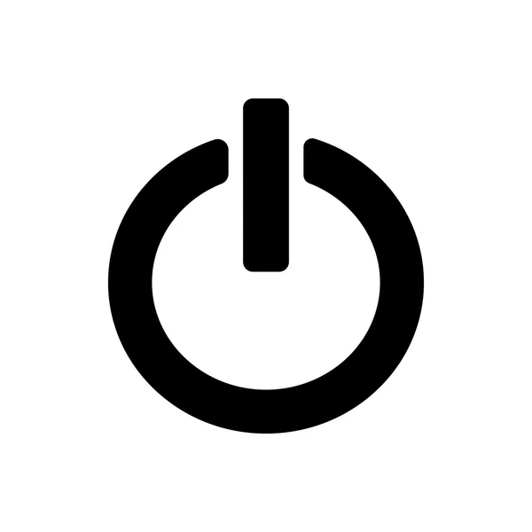 Güç düğmesi simgesi. Beyaz arka planda siyah simgesi.