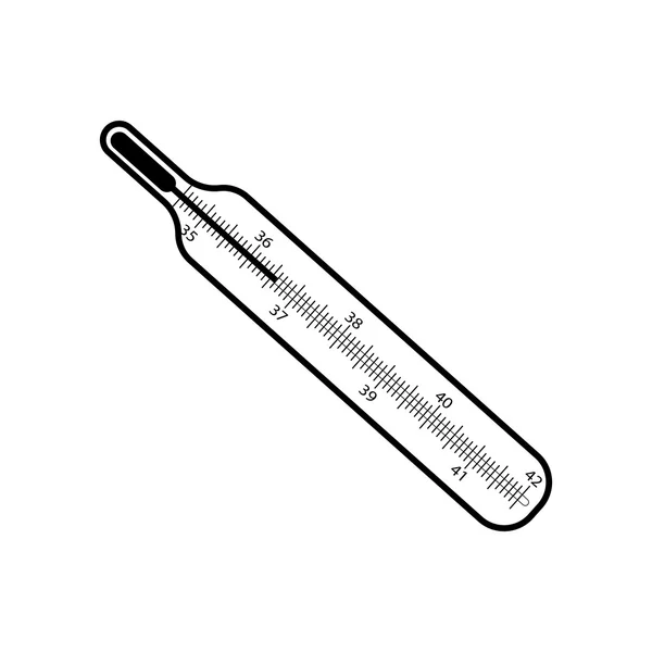 Medizinisches Thermometer-Symbol. schwarzes Symbol auf weißem Hintergrund. — Stockvektor