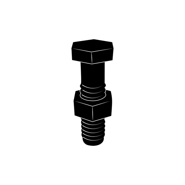 Bolt and nut icon. Black icon on white background. — Stock Vector