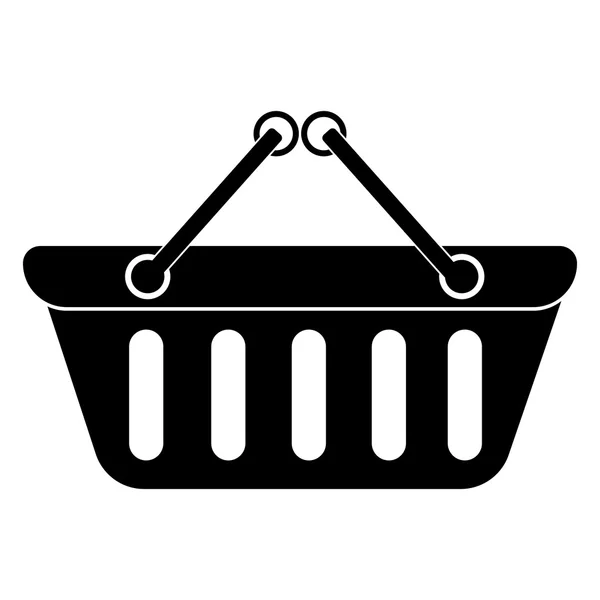 Shopping basket icon. Black icon on white background. — Stock Vector